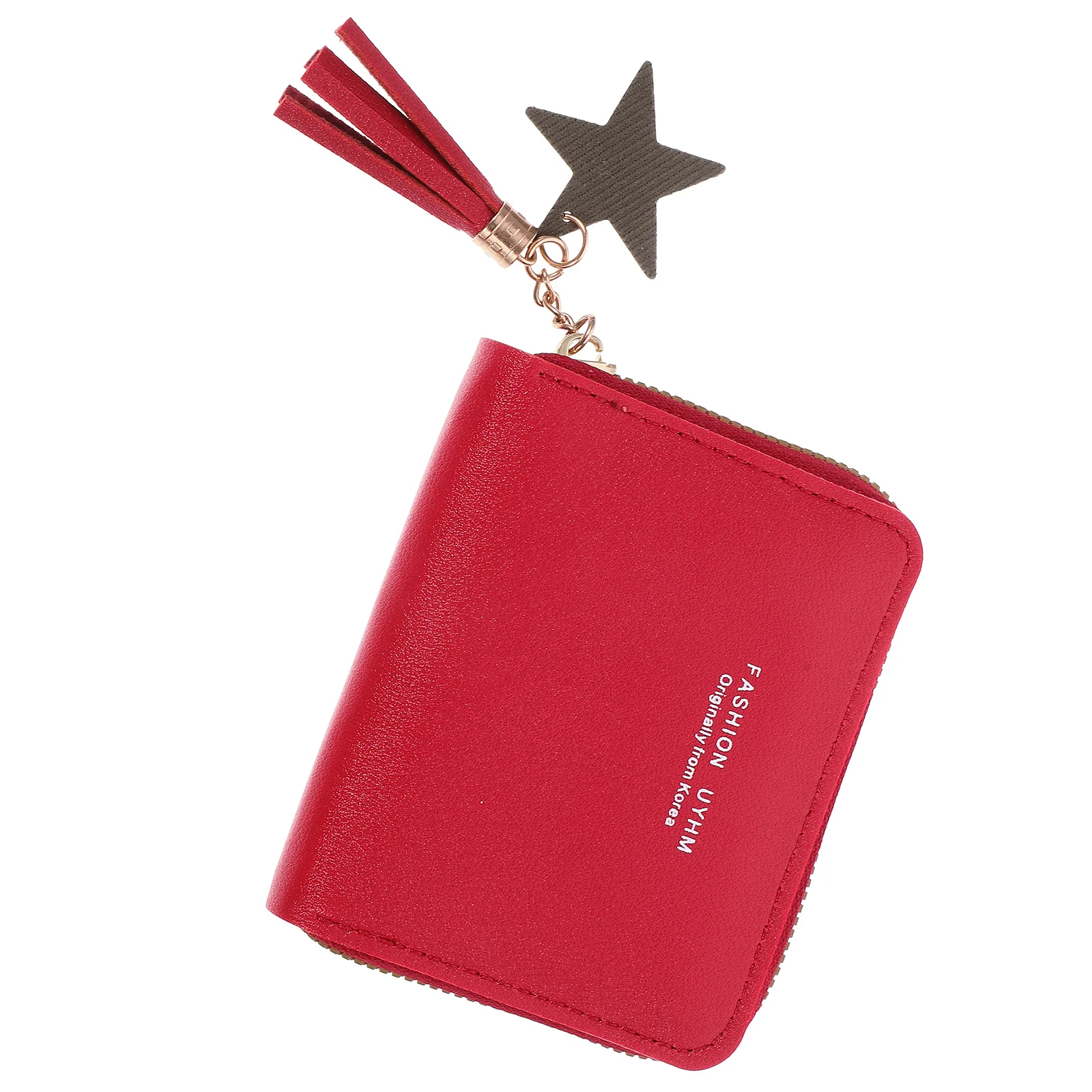 

Mini Wallet for Women PU Zipper Coin Purse Small Change Holder Cards Keys Travel Wallet Watermelon Red
