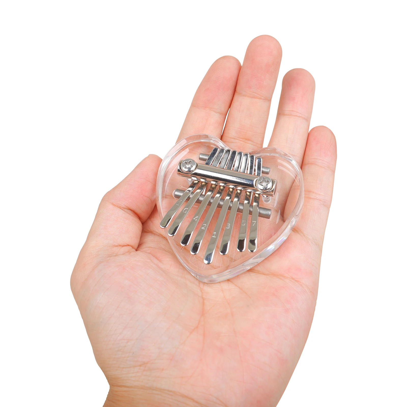 8-Key Kalimba Mini Thumb Piano Acrylic Transparent ABS Portable Finger Harp Keyboard Musical Instrument Beginner Kids Gift view 4