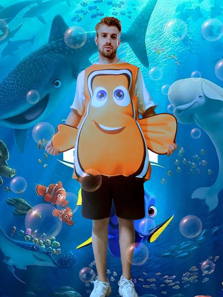 

Halloween Animal Costume Nemo Dory Clownfish Composite Sponge Playwear Chinese Production Spring Stage Costume