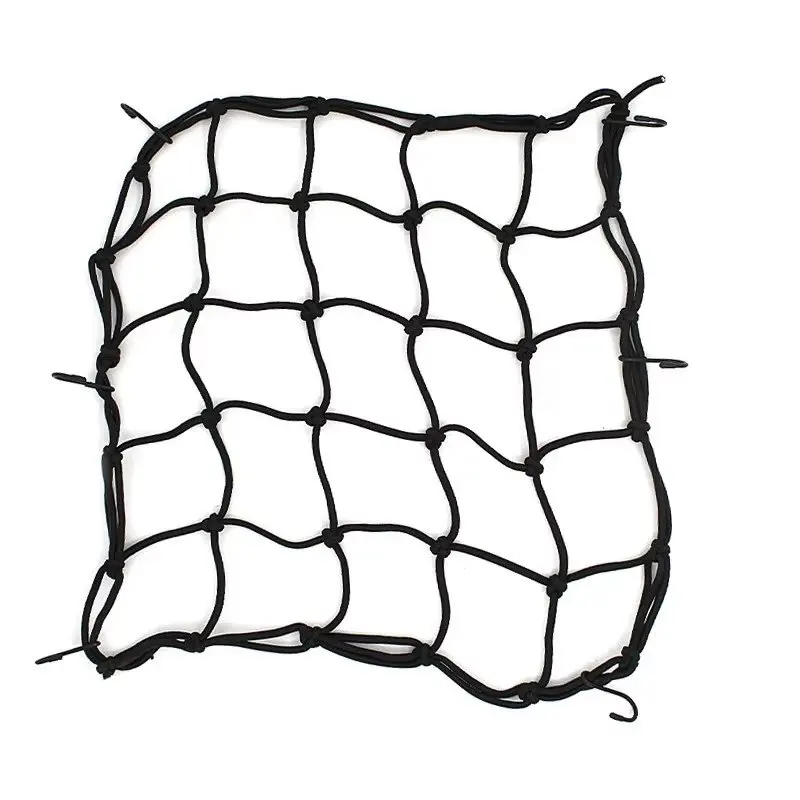 

Грузовая сетка для мотоцикла 40x40 см, эластичная сетка для мотоцикла и велосипеда для хранения шлема, банджи, топливный бак, сетка для багажа с крючками