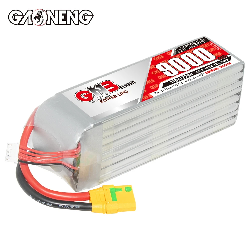 GAONENG-batería LiPo para coche, barco, Dron, Hobby RC, GNB, 9000MAH, 4S, 14,8 V, 110C, 220C, XT90, antichispa