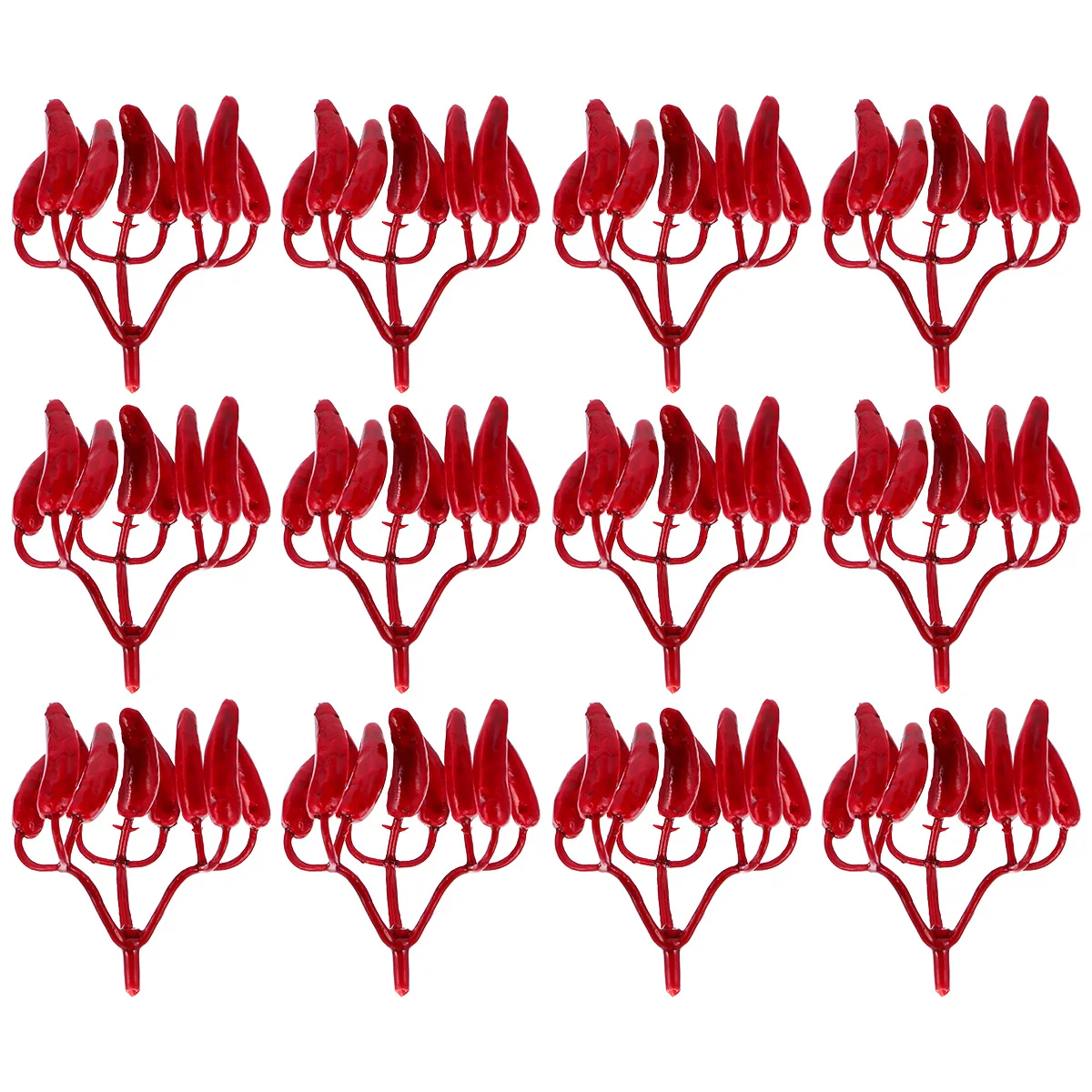 12 ชิ้น พริกปลอมตกแต่งคริสต์มาส สีสันสดใส เหมือนจริง เหมาะสำหรับงานปาร์ตี้ที่บ้าน งานแต่งงาน