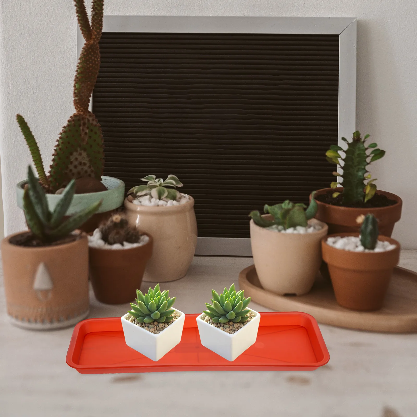 

10Pcs PP Material Plant Saucer Tray Rectangular Design Drip Trays for Indoor Plants Waterproof Plant Saucer