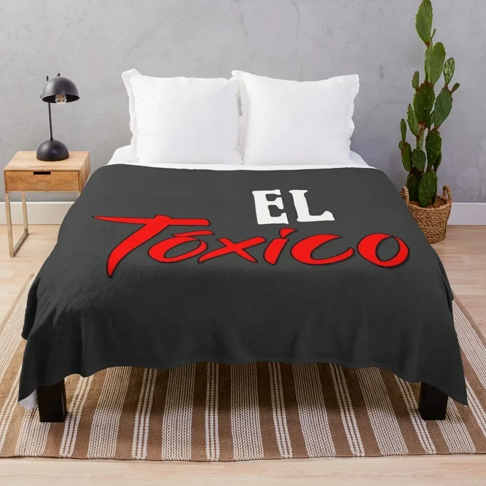 El Toxico White Red Typography Spanish Saying Throw Blanket Soft Furrys Blankets