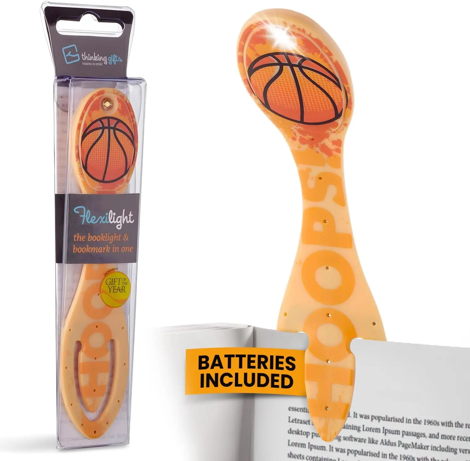 

Clip On Book Light for Bed, 2in1 Flexilight & Bookmark, Small & Lightweight with Soft Glow, 2 Batteries Included