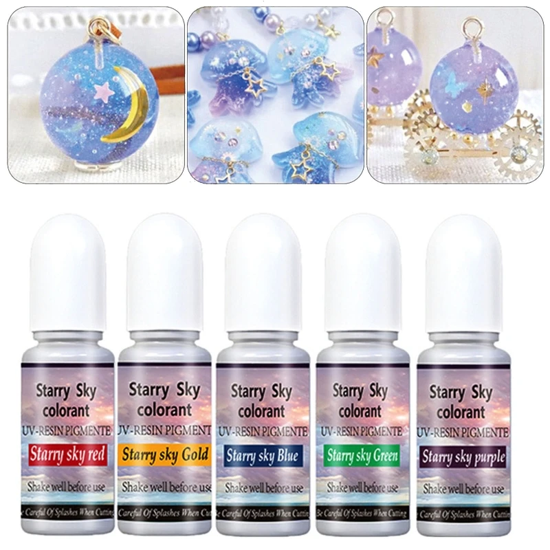 5 Colors Star Sky Colorant UV Resin Pigment Dye Epoxy Resin Casting Crafts Jewelry Making DIY Accessories