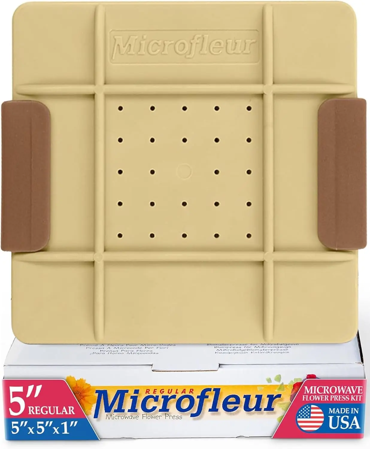 

Microwave Flower Art Press Kit for Kids and Adults - DIY with Washable Absorbent Cloth, Ideal for Plant Lovers 5" (13