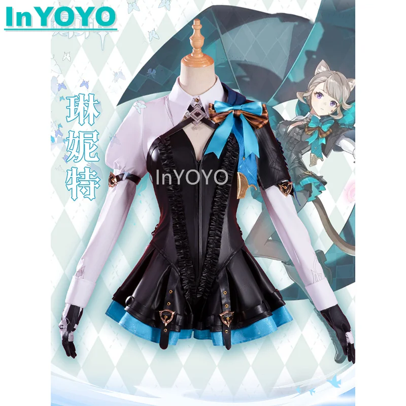 InYOYO Lynette Cosplay Genshin Impact Costume Magician Game Suit Lovely Uniform Role Play Women Halloween Party Outfit XS-XXL Ne