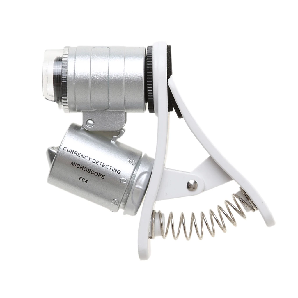 Smartphone Optical Zoom Microscope 60X Magnifier Lens Durable ABS Portable Camera Accessory for Currency and Detail Viewing