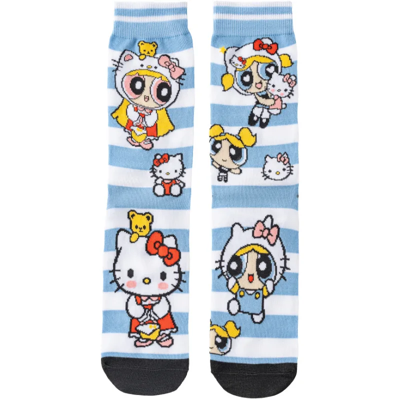 New Hello Kitty Socks Anime Fashion Colorful Funny Happy Casual Long Women Socks Dress Cute Cartoon Cat ive Socks