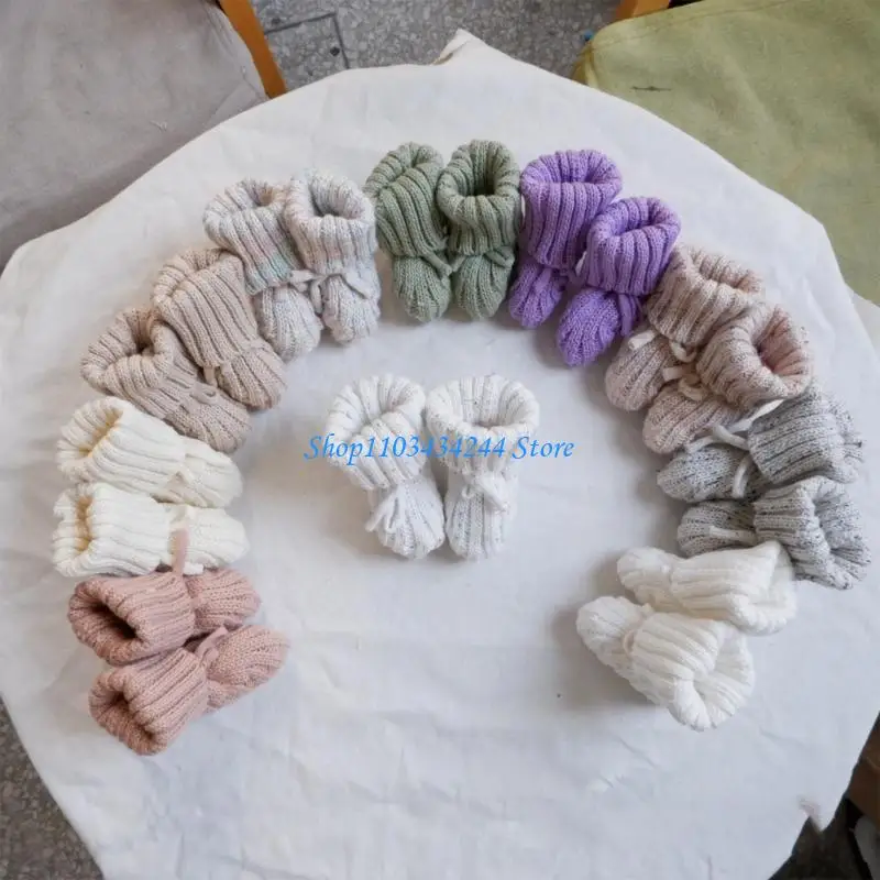 Baby Handmade Cotton Socks 0-6 Months Knitted Booties for Toddler