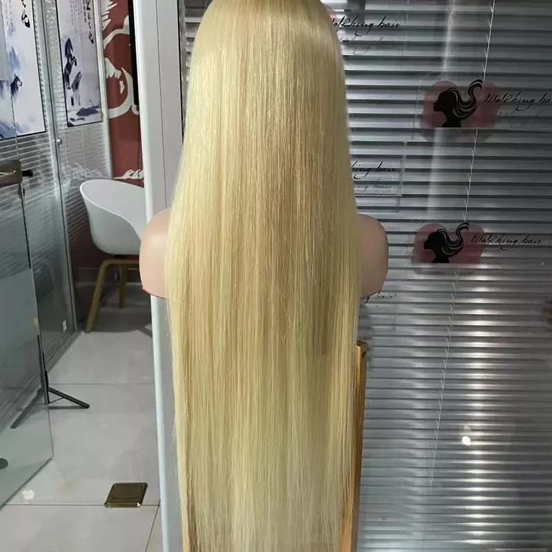 

Парик из 100% бразильских прямых волос 613, плотность 250, с прозрачной HD кружевной передней частью 13x6/13x4, блонд