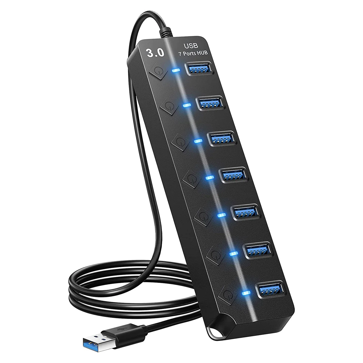 1 Piece Multi Hub USB 3.0 Adapter USB Several Ports Power Adapter USB Hub Splitter With Switches And Lights-Y47A