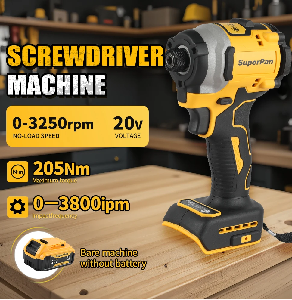 

SUPERPAN DCF850 ударная отвертка электрическая отвертка 20 В литиевая батарея бесщеточные аккумуляторные отвертки инструменты с высоким крутящим моментом