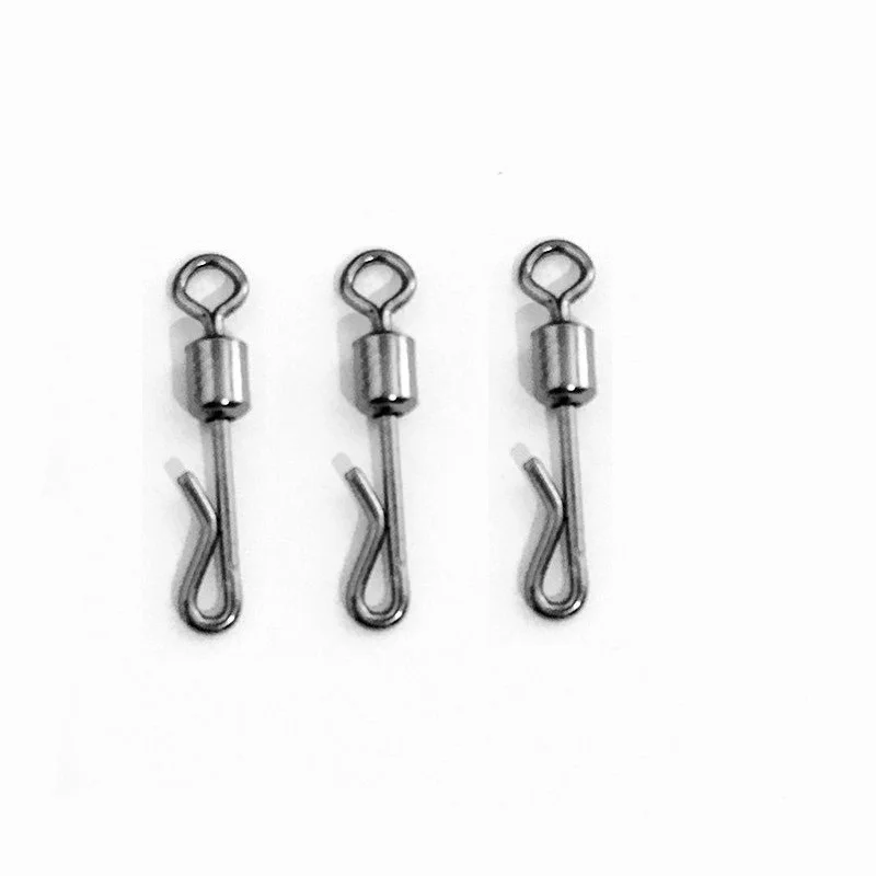10pcs Fishing Carp Rolling Quick Change Swivels Connector Interlock Snap Size 6-12# Hook Lure Terminal Swivel Pesca Accessories