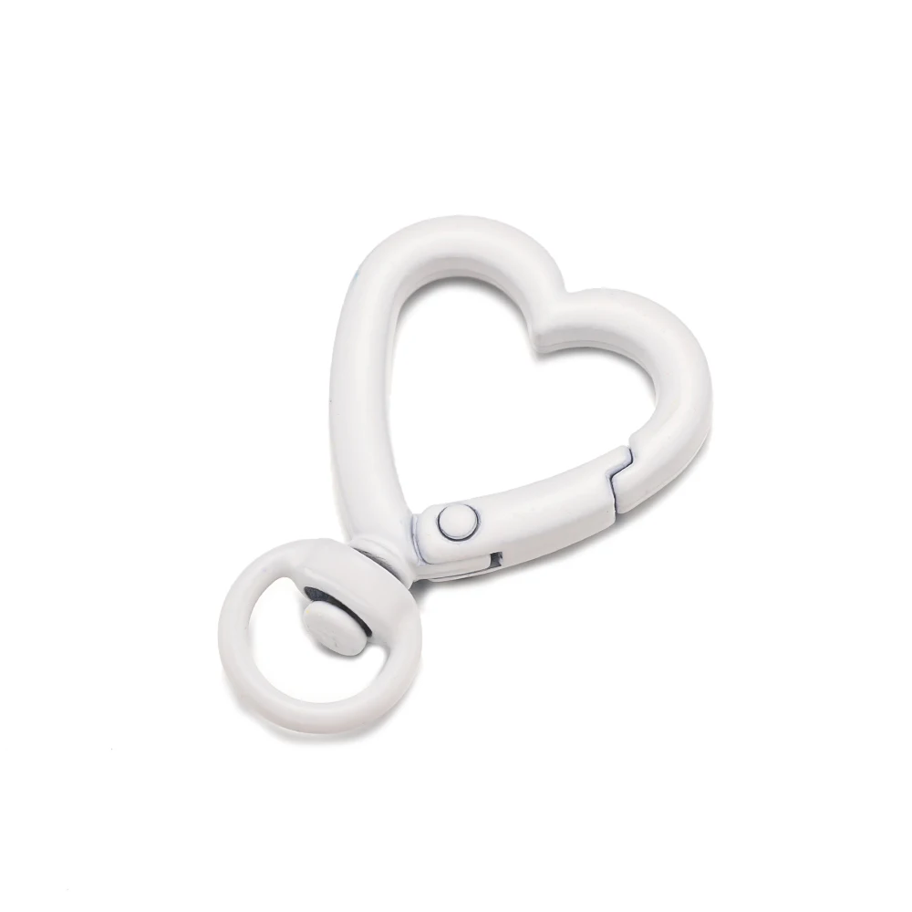 5pcs Metal Heart Swivel Lobster Claw Clasp Trigger Spring Keyring Buckle Snap Hook for DIY Keychain Jewelry Making Bag Accessory