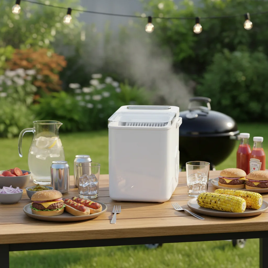Portable Electric Countertop Ice Maker 12Kg/24H Self-Cleaning Bullet Shape Plastic Hotel Use Bottle-Fitting Household Outdoor