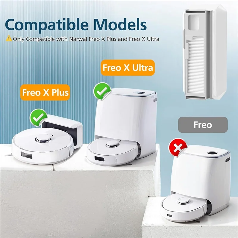 A60P Dust Bags For Narwal Freo X Ultra & Freo X Plus Robot Vacuum Disposable Dust Bag Replacement With Built-In Hepa Filter