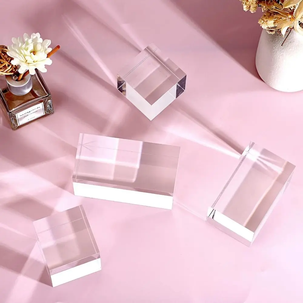 

Solid Jewelry Display Riser Stands K9 Crystal Polished Collection Show Holder Reusable Stereoscopic