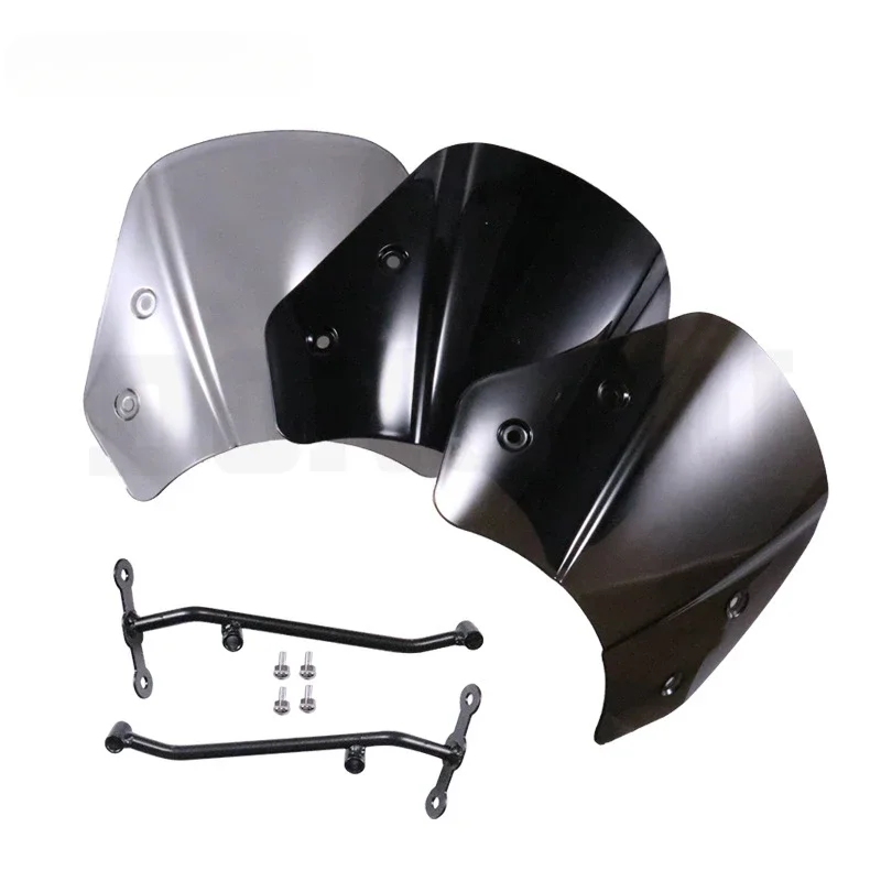 For Benelli Leoncino 500 PC Motorcycle Front Fairing Accessories Windshield Leoncino500 Windscreen With Brackets Wind Deflector