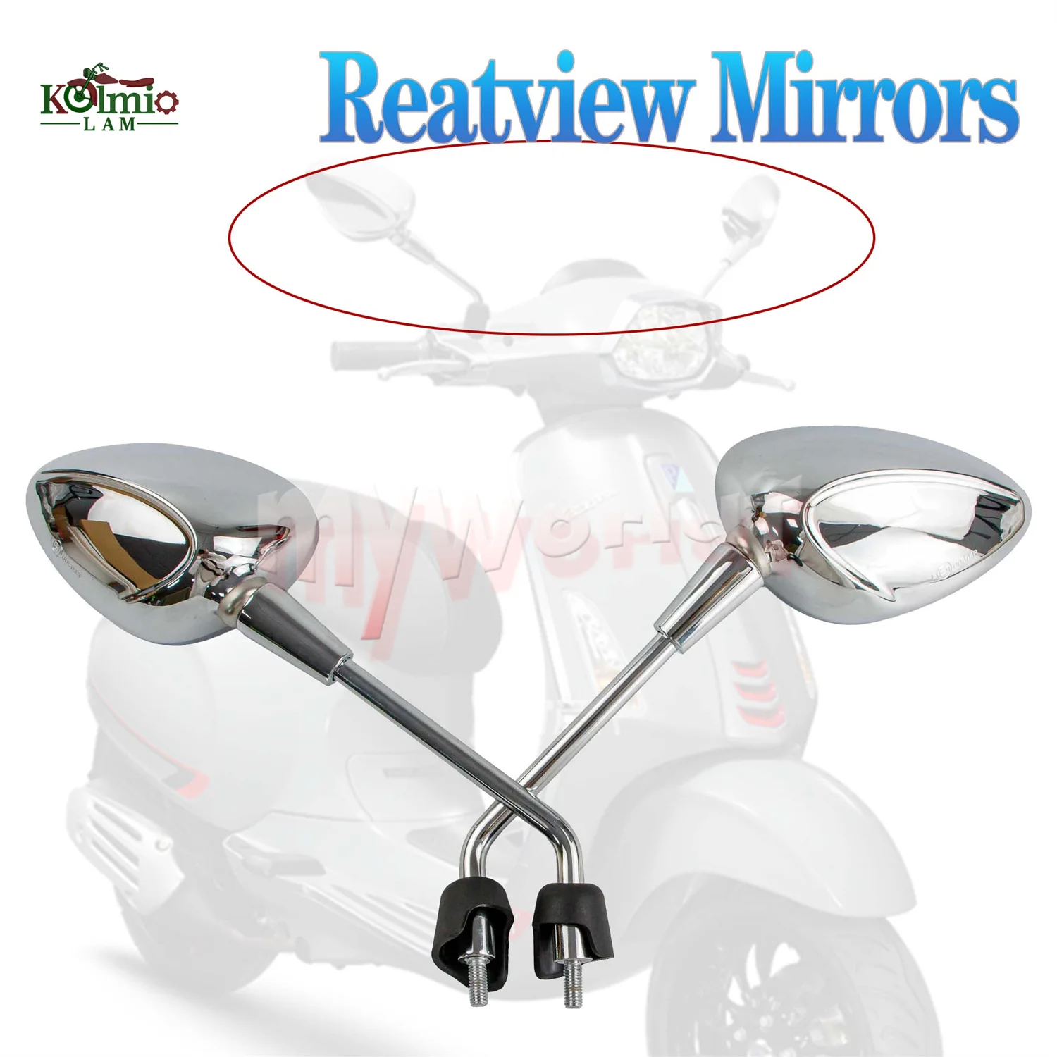 Fit for Vespa Model LT LX LXV GTV GTS Sprint Primavera 50 125 250 300 GTS300 Motorcycle Rear View Side Mirrors