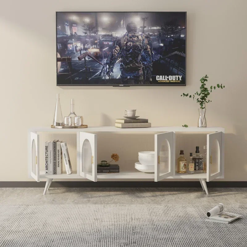 

Белые тумбы под телевизор с выдвижными ящиками, дизайнерский органайзер для развлечений и кино, напольный ТВ-стол, мебель для дома