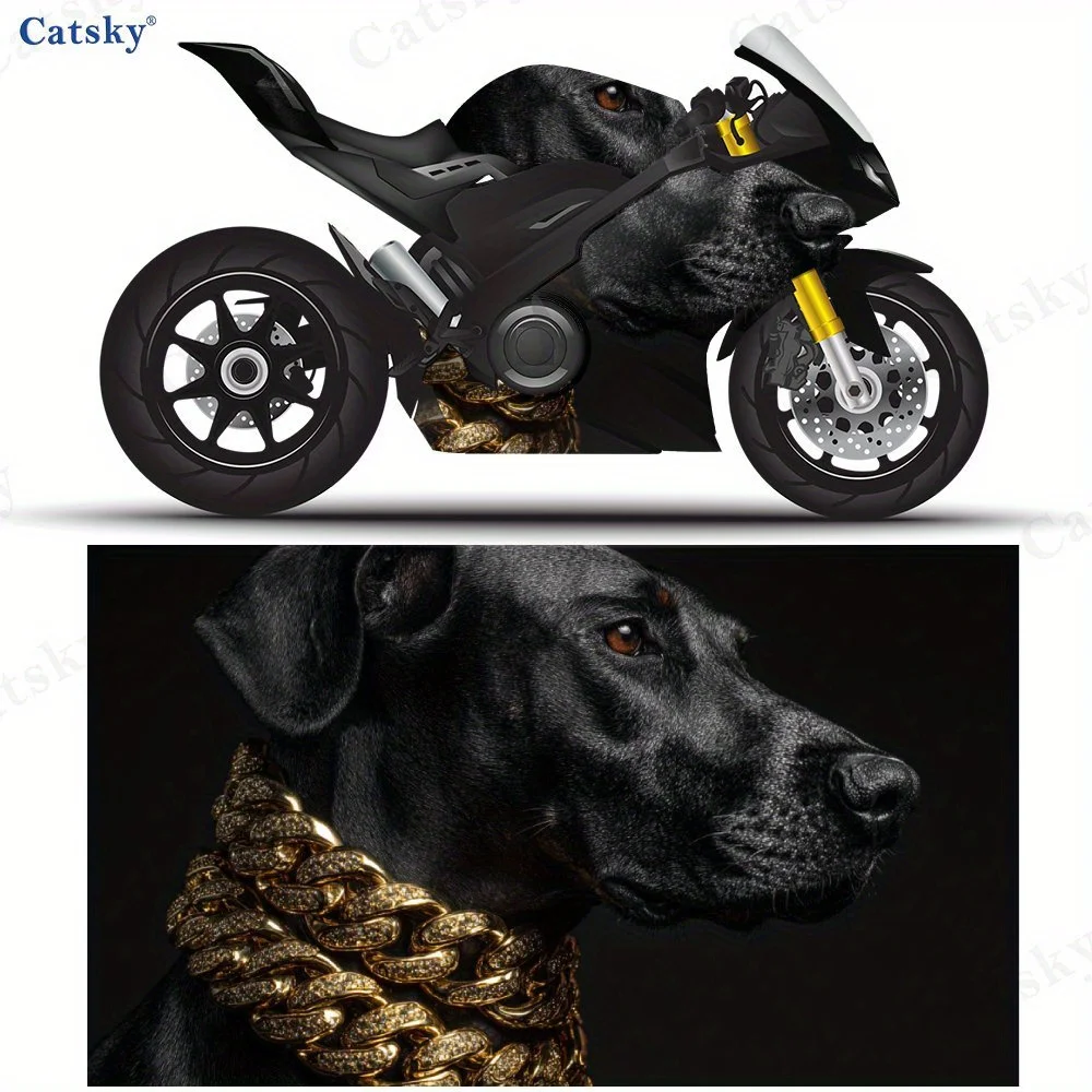 

Стильная собака с золотой цепочкой, мотоциклетные пленки, ПВХ-пленки для настройки мотоцикла, прочные клейкие наклейки