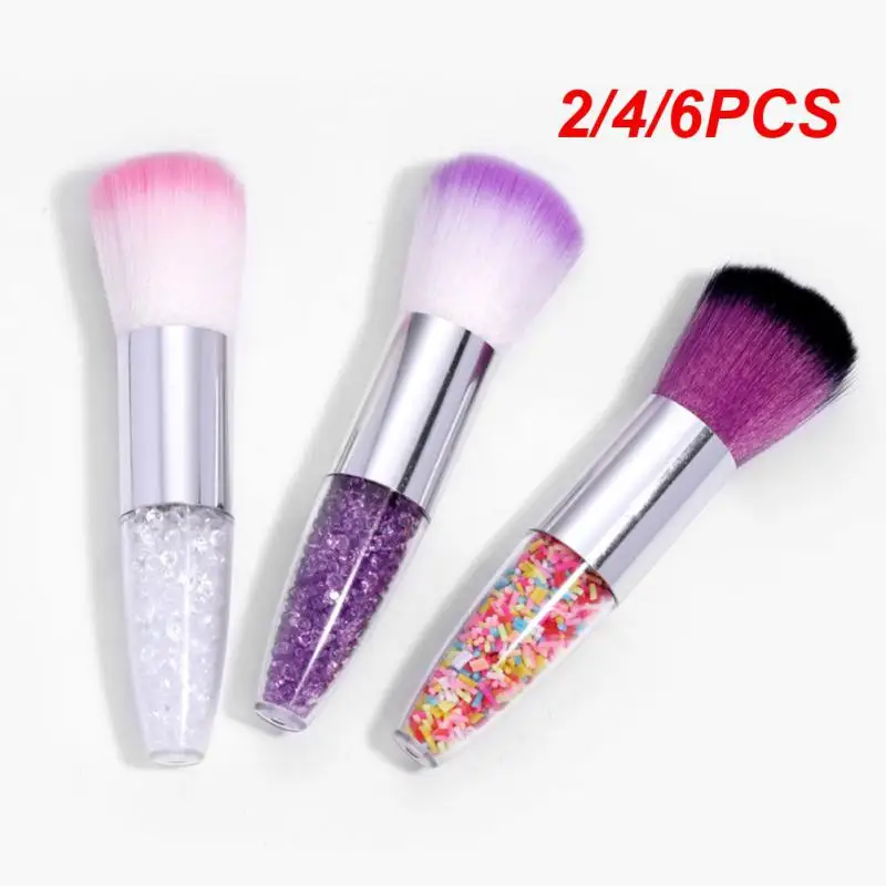 2/4/6PCS Face Easy To Use Makeup Brush Comfortable Grip Crystal Handle Makeup Brush Top-rated Beauty Products