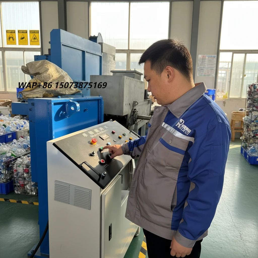 Hot Selling Single Shaft Shredder Machine for PET Bottle Plastic Film Recycling Plant