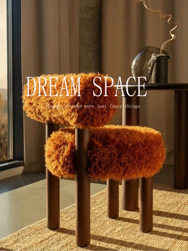 Lamb Back Dining Chair, Home Bedroom Dressing Chair, Home Art Makeup Chair