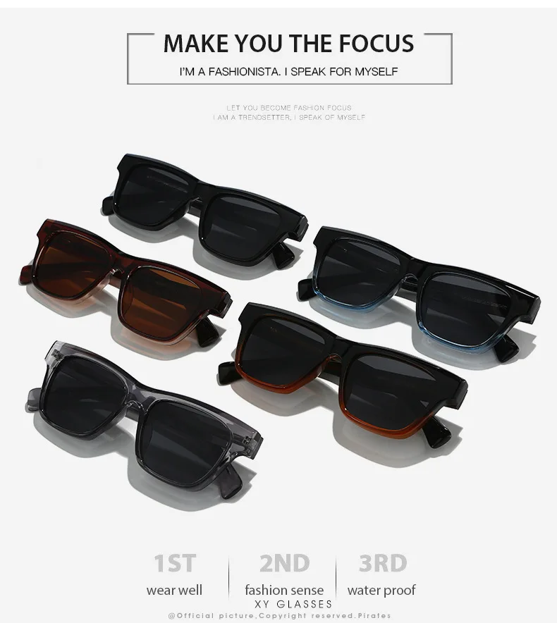 Marke Polarisierte Sonnenbrille Frauen Unisex Männer Solide Cp Edelstahl Kern Bein UV400 Quadrat Sonnenbrille Für Fahren Casual – Detail 3