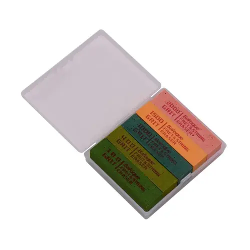 Imagen 1 del producto Borrador de pulido de trastes de guitarra, goma abrasiva para cable de traste, 180, 400, 1000, 1500 y 2000, herramientas de mantenimiento, Kit de 5 uds.