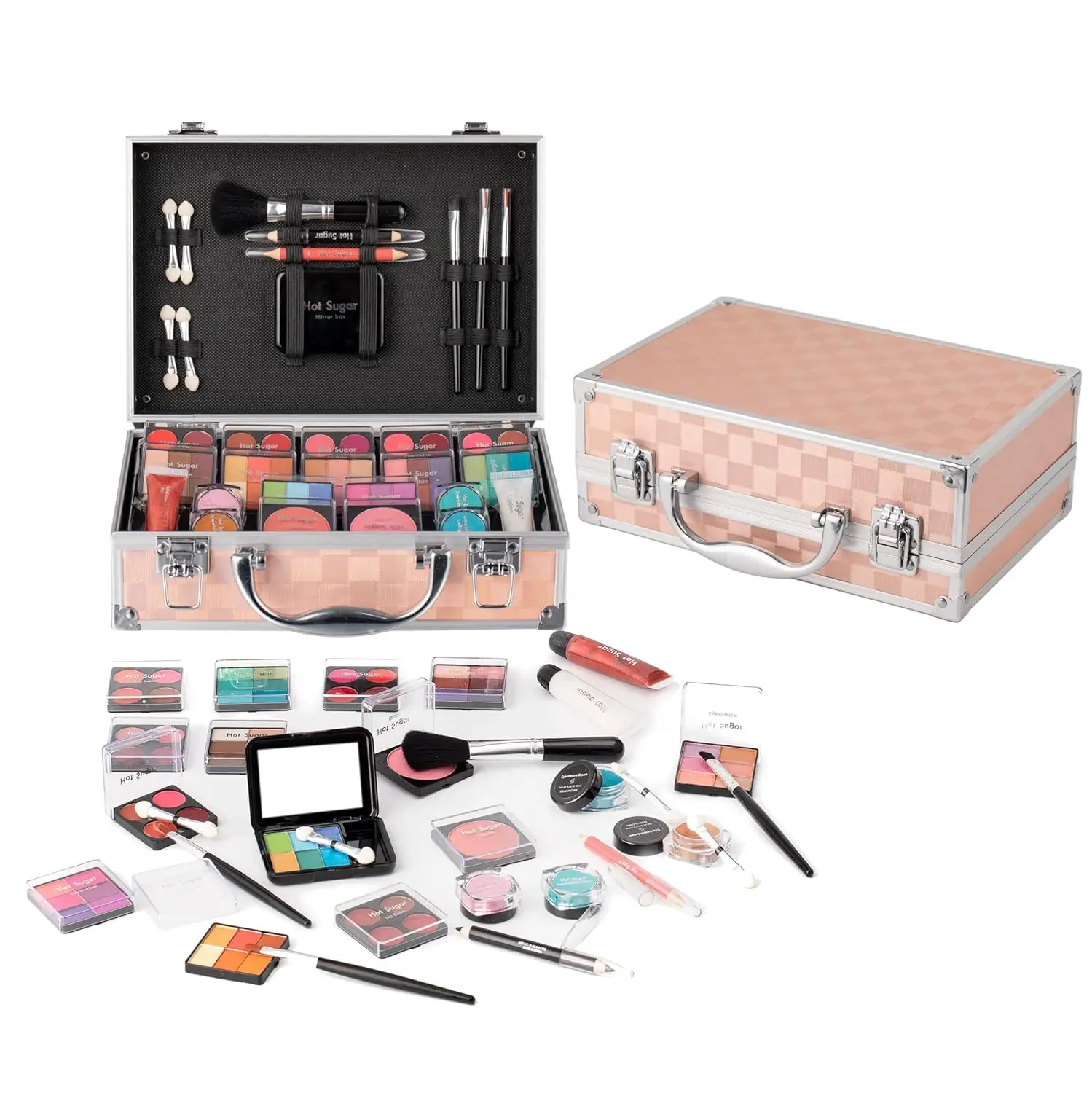 Kit trucco per ragazze adolescenti - Set completo di principianti con ombretto, balsamo per labbra, fard, lucentezza, pennelli e specchio