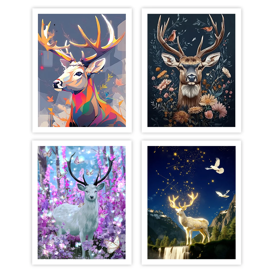 

GATYZTORY Painting By Numbers For Drawing deer Oil Art Watercolor Acrylic Paints Diy Crafts Art Supplies Canvas Painting Diy Set