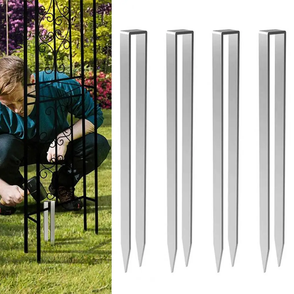 Стабильные колья для двора, садовые грунтовые анкеры для повышенной устойчивости, 4 шт., арочные гвозди, устойчивые к коррозии U-образной формы