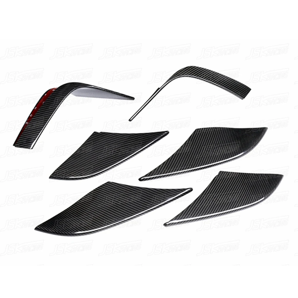 6pcs Car Carbon Fiber Front Bumper Fog Light Cover Grille trim cover headlights covers For Porsche Macan 2014-2018(JSKPCMC14029)