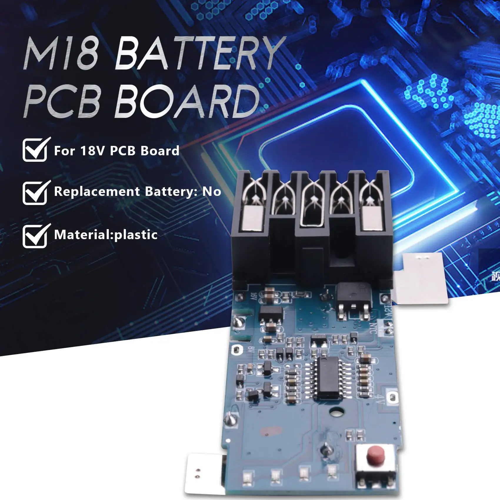 Papan sirkuit pelindung CAS baterai M18 PCB untuk 48-11-1815 M18 V 1,5ah 3,0ah 5Ah 6Ah