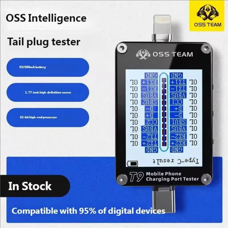 Mobile Phone Detection Automatic Lock Fault Point Mobile Phone Charging Port Tester Intelligent Tail Plug Tester OSS TEAM T9