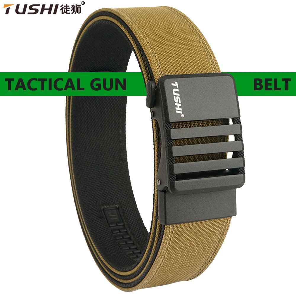 

TUSHI Men's Hard Tactical Belt Adjustable Quick Release Buckle Multipurpose Hanging tools Outdoor Training Mountaineering Belt