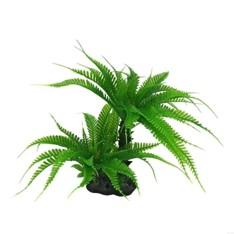 97QD Mini Coconuts Tree Simulación plástico Aquario Verde Falso Falso agua peces Suministros acuario