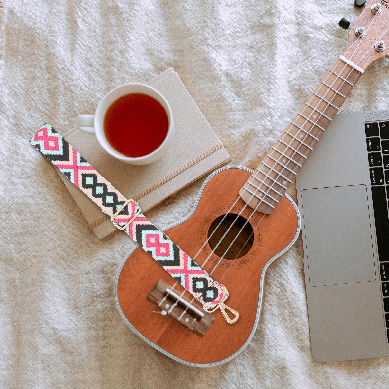 

Banjo Guitar Strap Polyester Cotton Black Sling Straps Electric Guitars Belt Adjustable Length Strong Load Bearing Anti Stretch