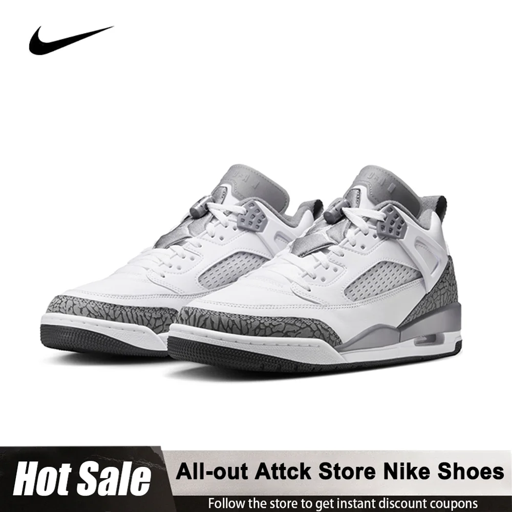 

Nike Jordan Spizike Low Flax мягкие удобные нескользящие баскетбольные кроссовки в стиле ретро с низким берцем для мужчин FQ1759-102 уличная спортивная обувь