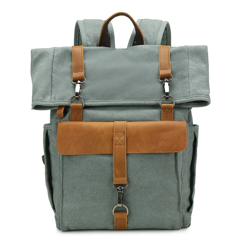 New model Retro canvas bag, convenient backpack, computer bag, casual travel bag, outdoor water-washed hiking bag