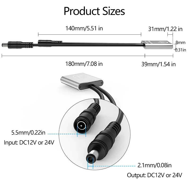 تيار مستمر 12/24 فولت 100% سطوع قابل للتعديل LED باهتة التبديل - مستشعر اللمس، متوافق مع منتجات الإضاءة LED، مفتاح خافت LED #4