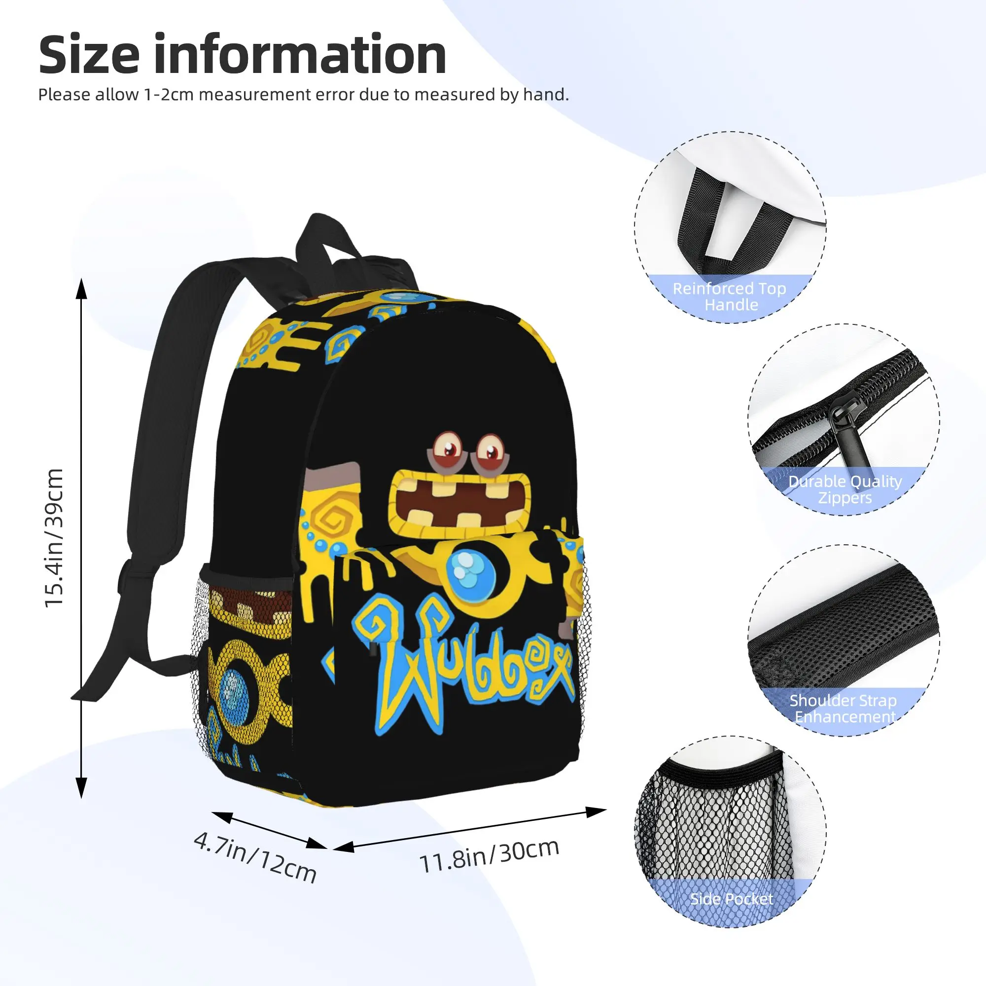 Wubbox My Singing Monsters Backpack Hot Sale Daypack Large Capacity Boys Girls BookBag Shoulder Bags for Men Women School Bag