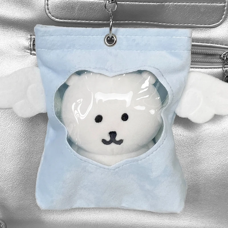 Winged Doll Bag Display Stand Portable Hanging Pendant Protective Accessory for 10-13cm Cotton Dolls