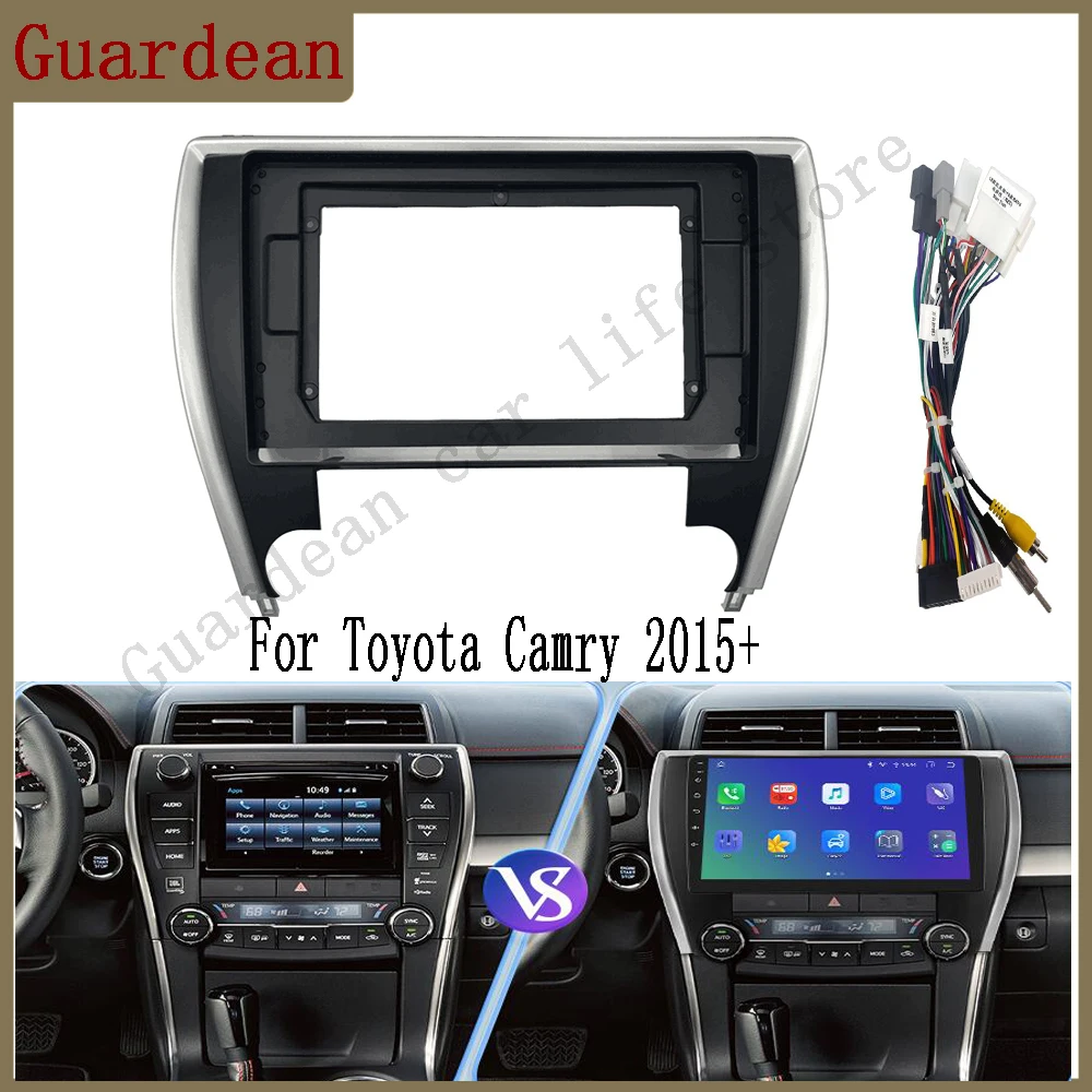 10 Inch Car Radio Stereo Fascia Frame For Toyota Camry 2015+ Head Unit Android Screen GPS MP5 Player Dash Cover Panel Trim Kit