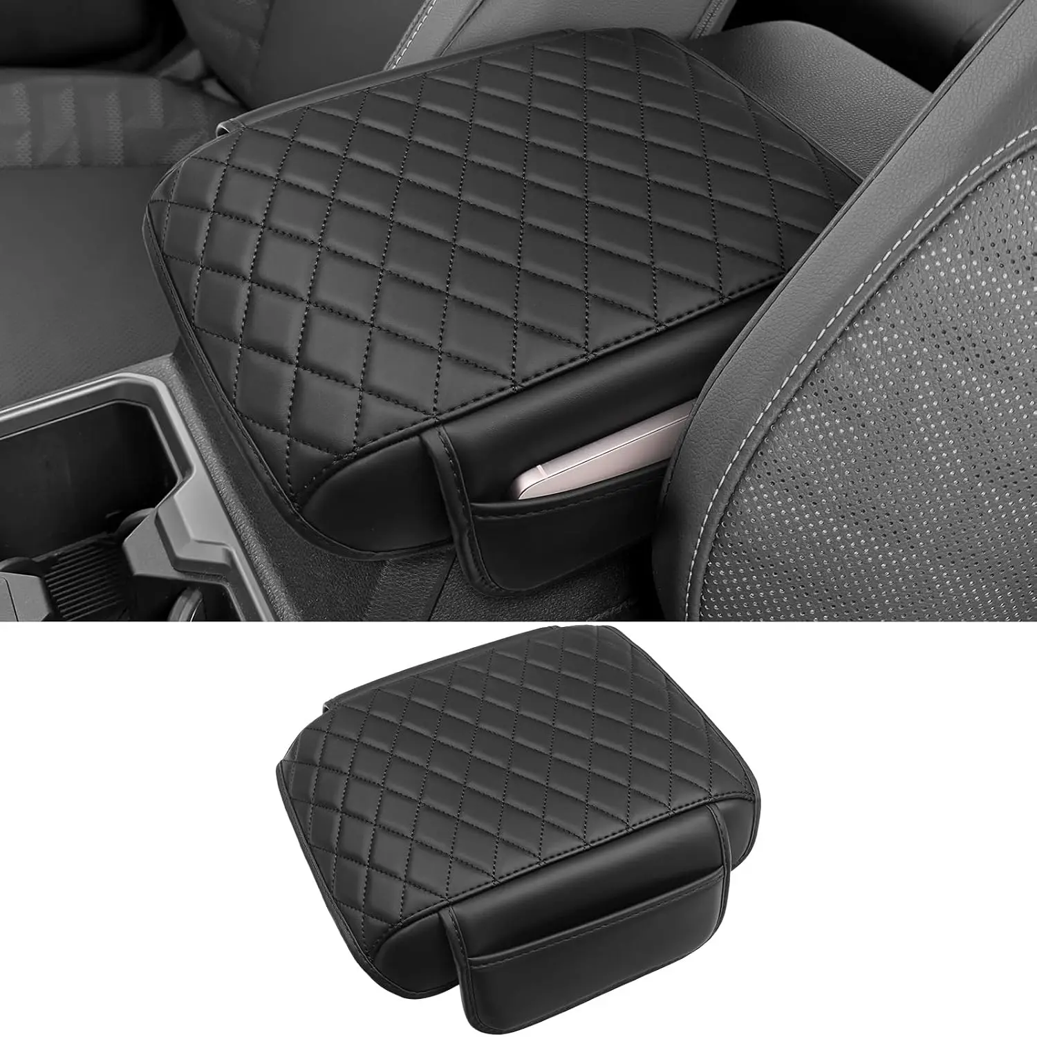 Center Console Armrest Cover for Toyota 4Runner 2025 2026 Accessories Leather  Armrest Storage Box Cushion Protector
