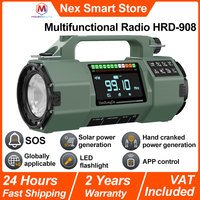 New Outdoor Multifunctional Radio FM/MW/SW/VHF/WB,Manual Emergency Generator,LED Flashlight Emergency Charging SOS Alarm,5000mAh