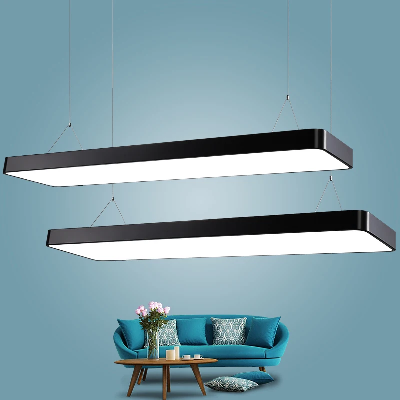 Led Pendant Lights Bar Modern 120CM Led Chandelier 185-265V Ceiling Lamp Hanging Lighting Fixture for Dining Room Store Office